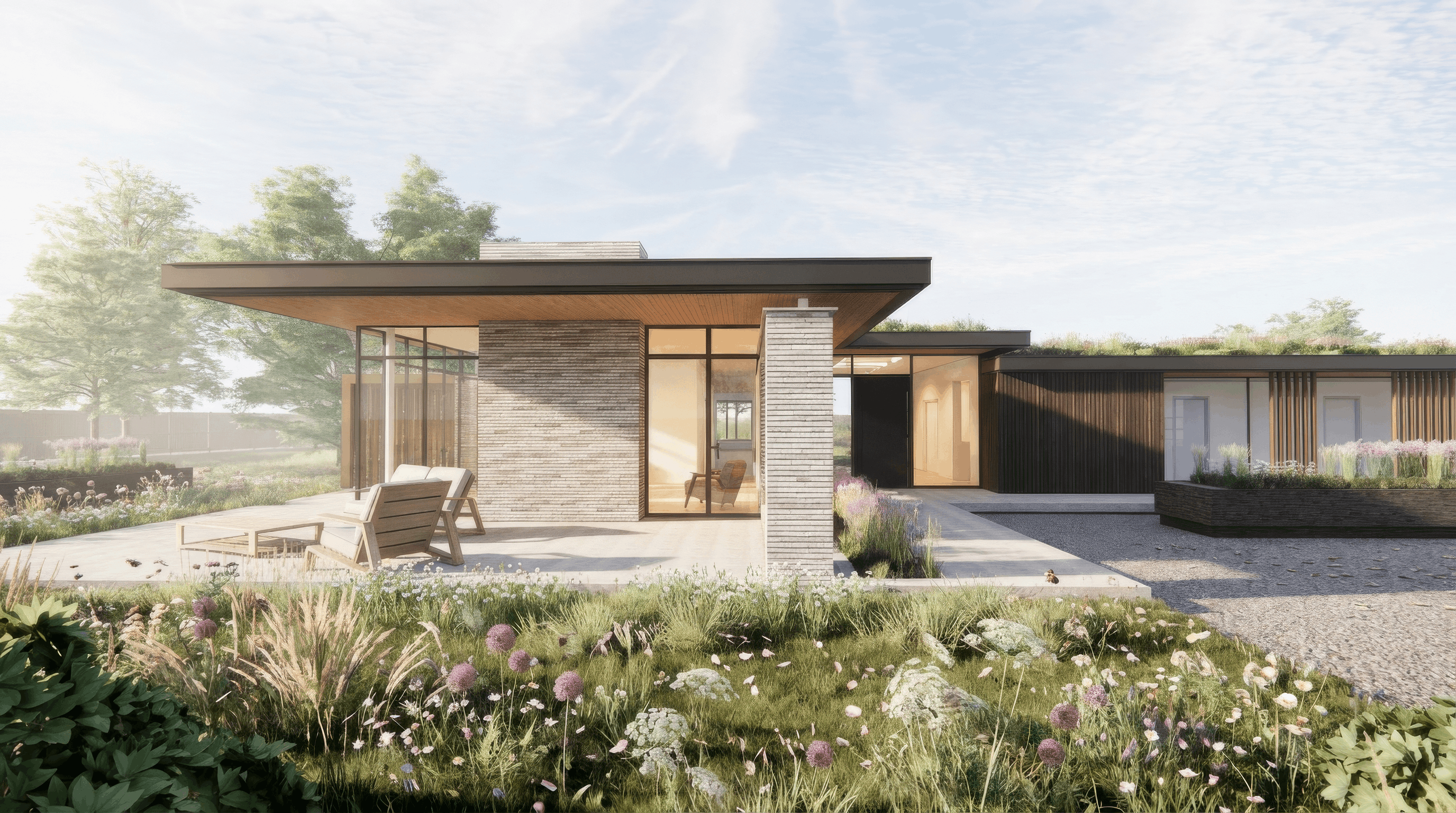 The Field House garden elevation