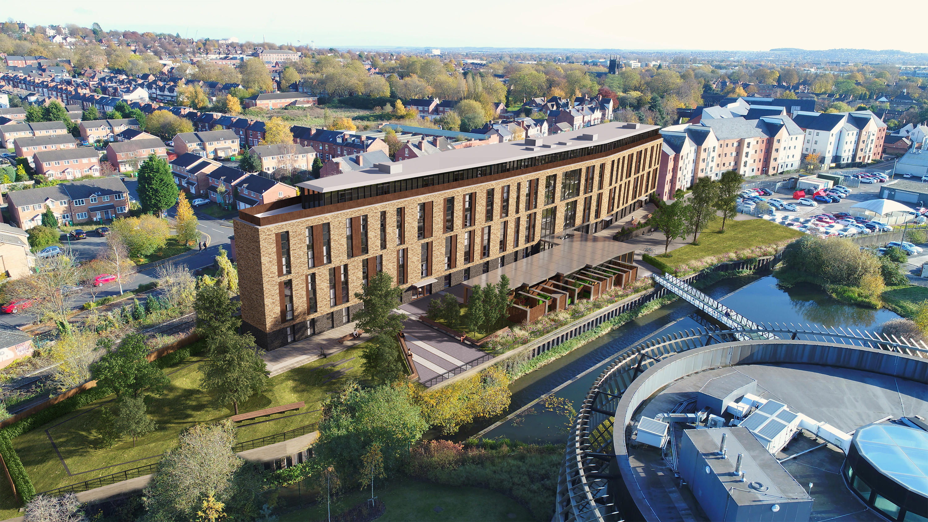 Aerial view of an Ally development